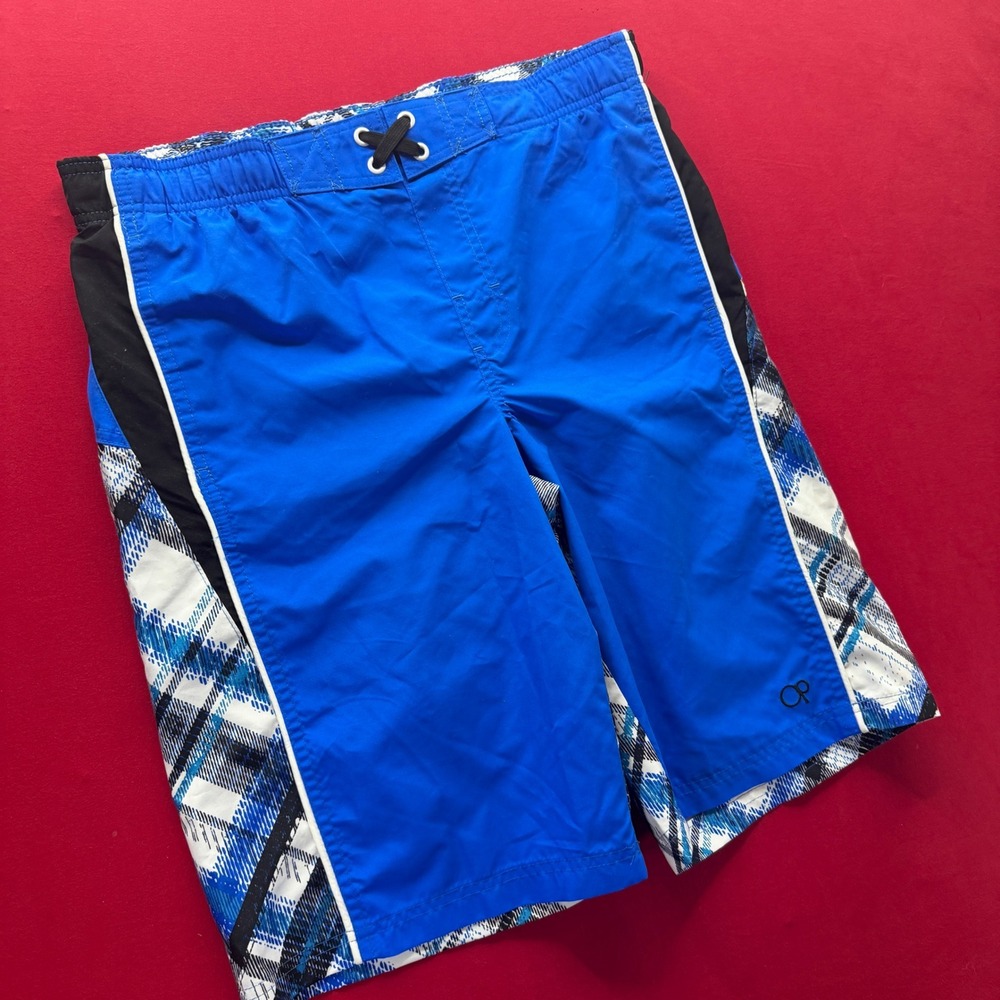 VINTAGE Y2K SURFER Ocean‎ Pacific OP Mens Blue Plaid Board Shorts Swim Trunks XL